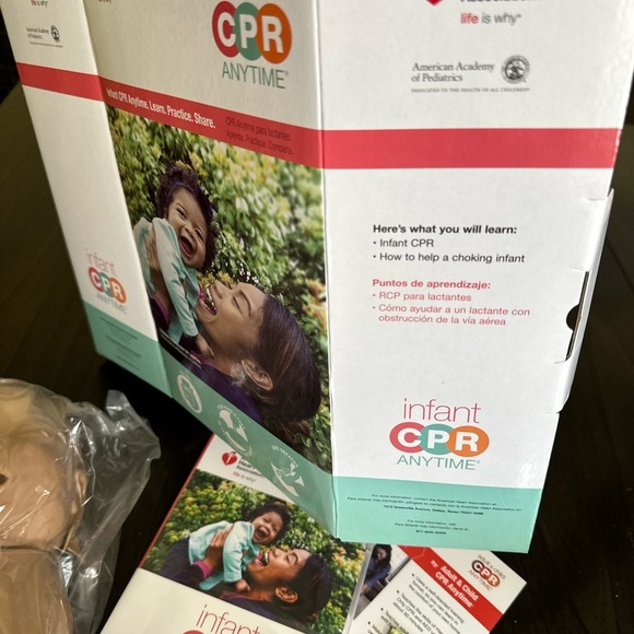 New Infant CPR Doll Anytime Kit AHA Heart Association DVD Training +Baby Manikin - Picture 7 of 15